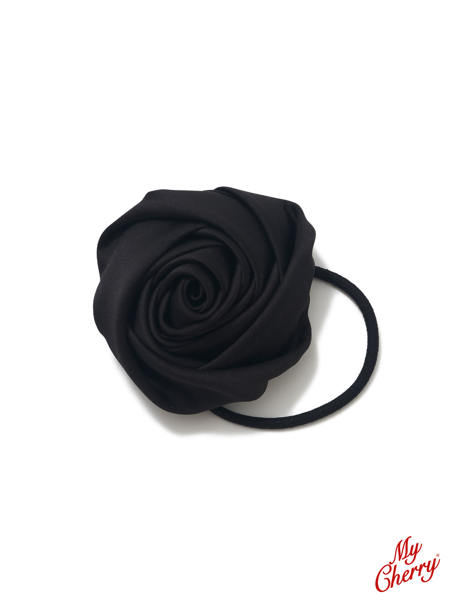 [My Cherry] Rolling Rose Hair Tie (Black)